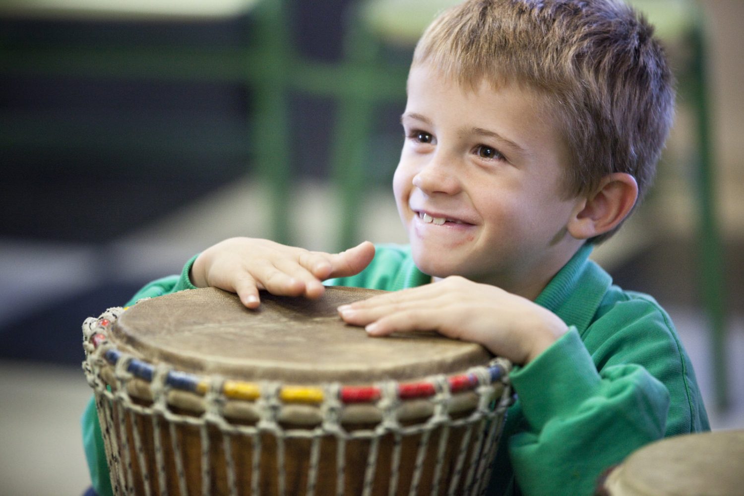 TEMS student with bongo drum