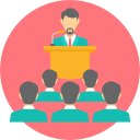 Lecturer teaching a class